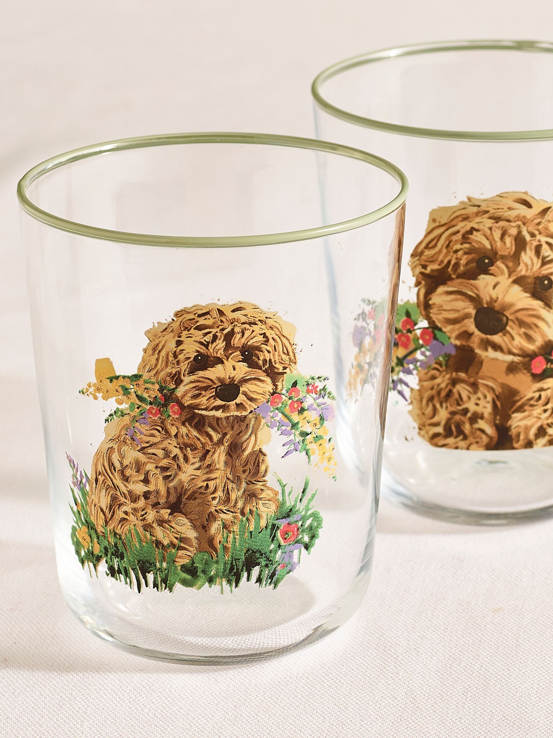 Charlie Cockapoo tumbler glasses set 4 - British product