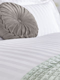 Laura Ashley White 100% Cotton Sateen 400 Thread Count Shalford Duvet Cover And Pillowcase Set