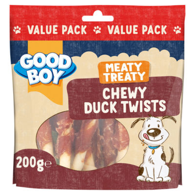 Good Boy Meaty Treaty Chewy Duck Twists Dog Dental Treats 200g
