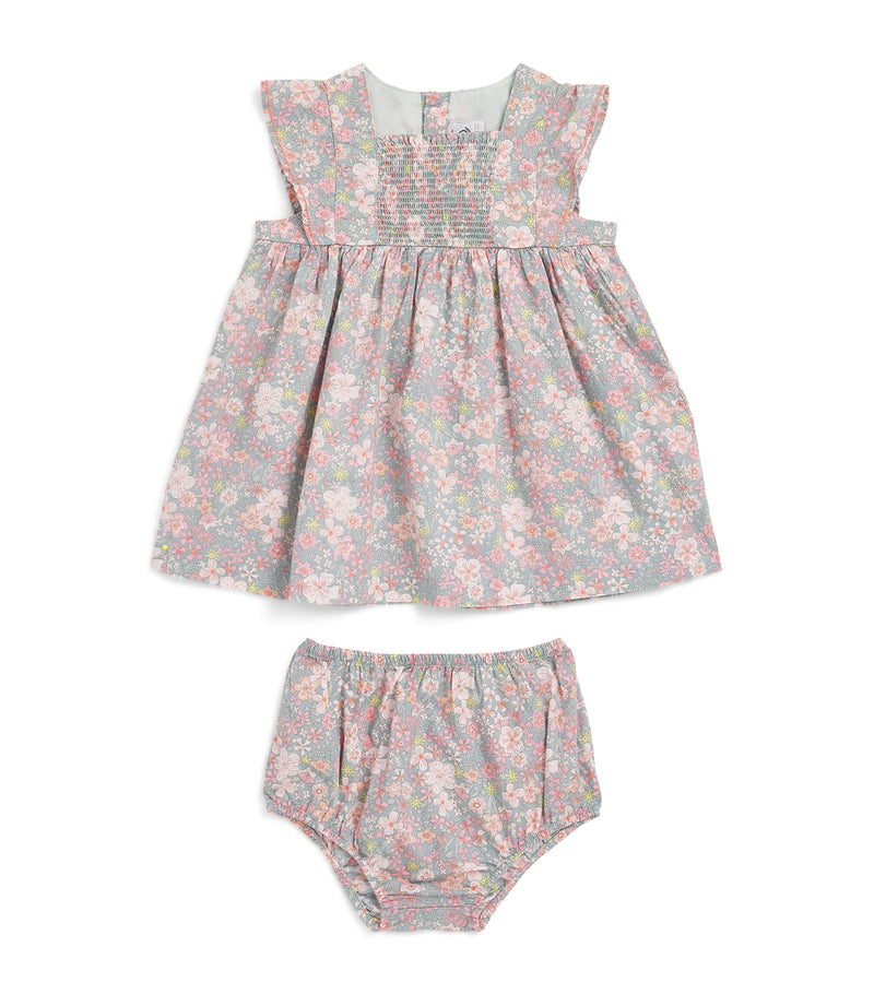 Petit Bateau floral dress bloomers set 3-36 months, imported from the UK