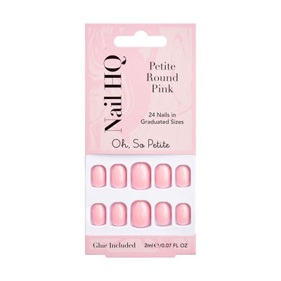 Nail HQ Petite Round Pink False Nails 24 Pieces