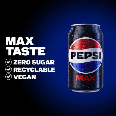Pepsi Max No Sugar Cola 8 x 330ml imported from the UK