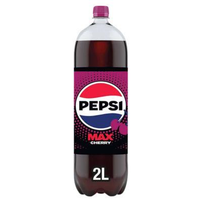 Pepsi Max cherry no sugar cola 2L bottle, imported from the UK