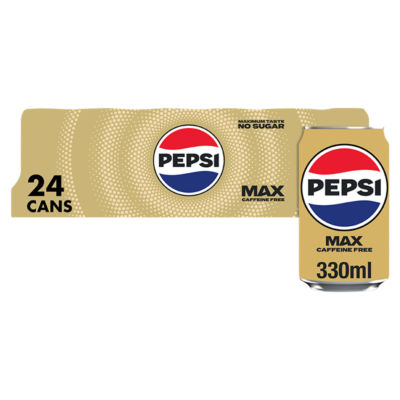 Pepsi Max no sugar no caffeine cola cans 24 x 330ml, imported from the UK