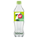 7UP Zero Sugar Free Lemon & Lime soft drink 500ml (British brand)