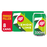 7UP Lemon Lime refreshing fizzy drink 8 x 330ml cans (British brand)