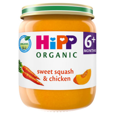 HiPP Sweet Squash & Chicken Baby Food Jar 6+ Months 125g