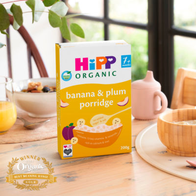 HiPP banana plum porridge baby cereal 200g, UK version