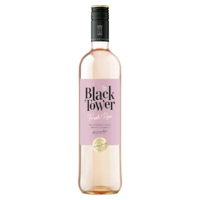 Black Tower Fresh Rosé wine bottle 75cl - British product
