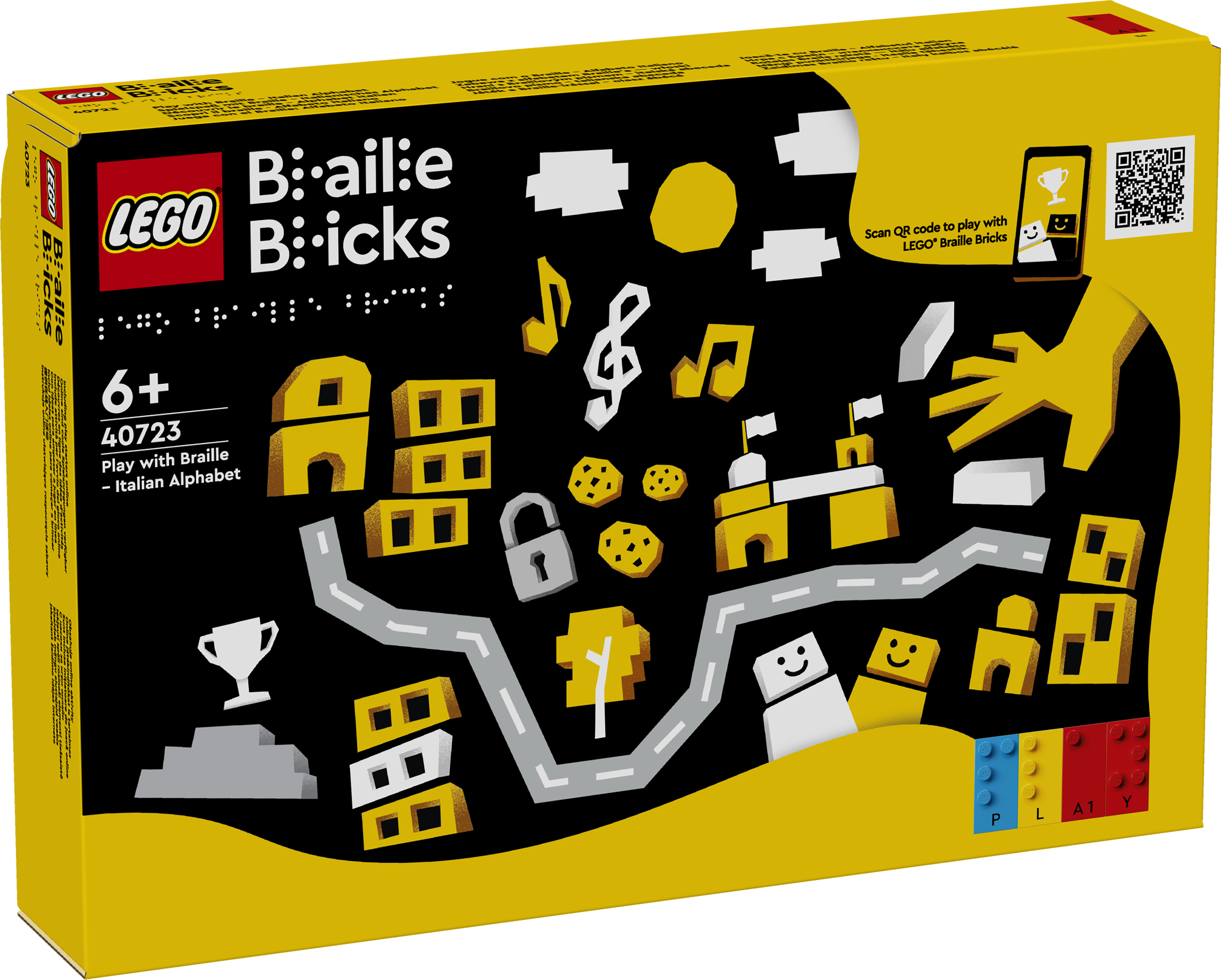 LEGO Play with Braille Italian Alphabet 287 Pieces, imported from the UK