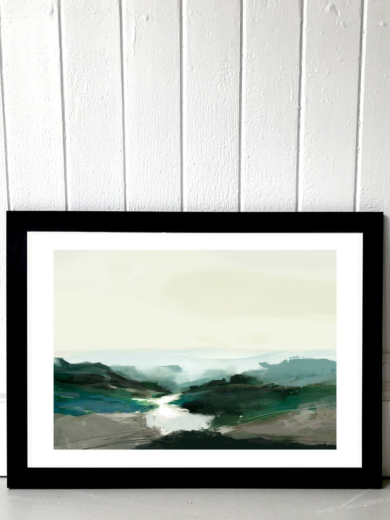 East End Prints Black Highland View art print - British product