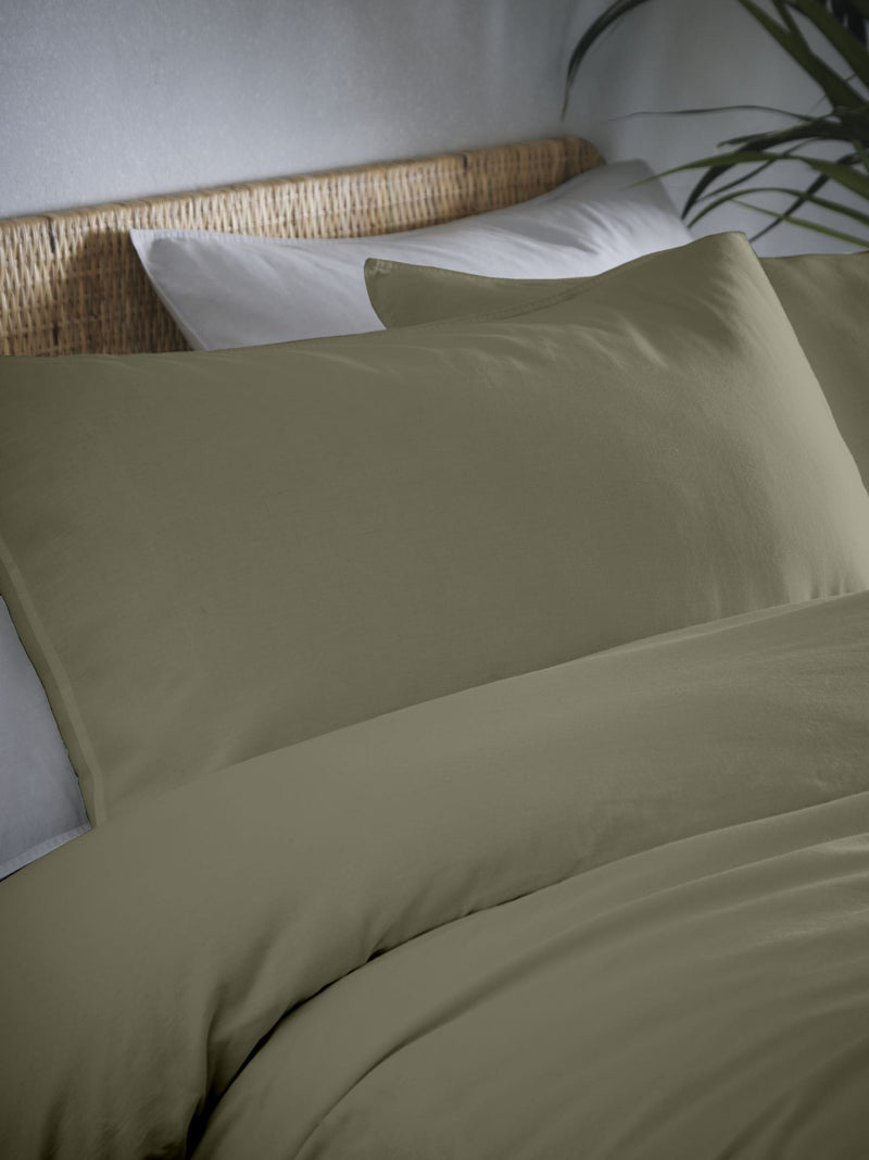 Appletree Green Cassia duvet cover and pillowcase set - British product