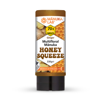 Manuka Lab Multifloral Manuka Honey Ginger Squeeze MGO 70 330g