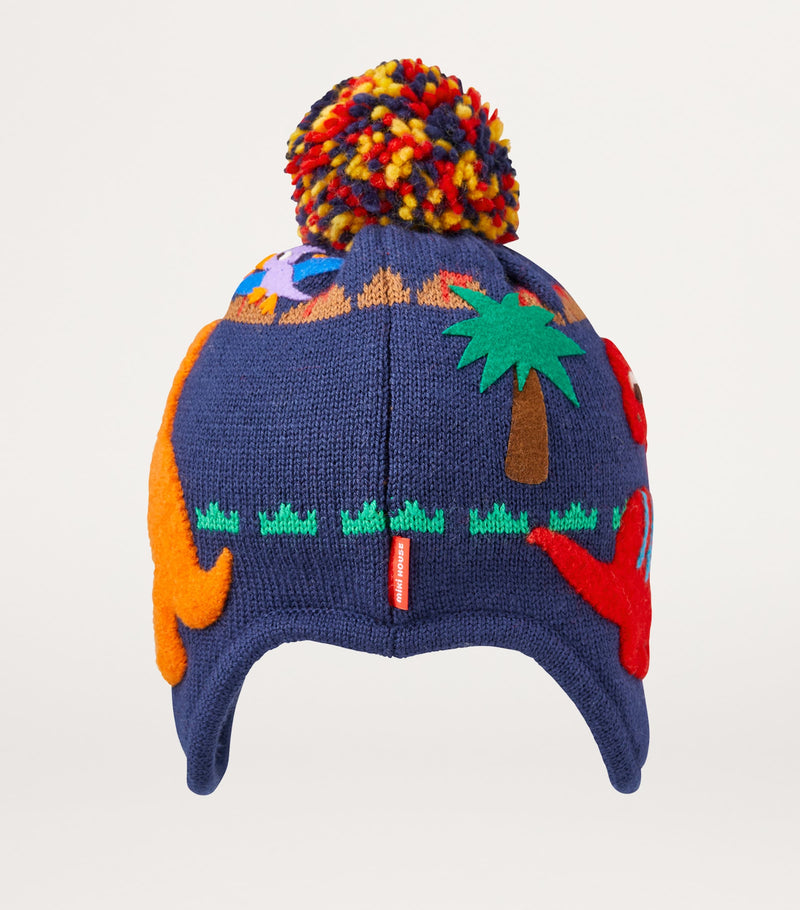 Miki House wool-blend dinosaur hat, imported from the UK
