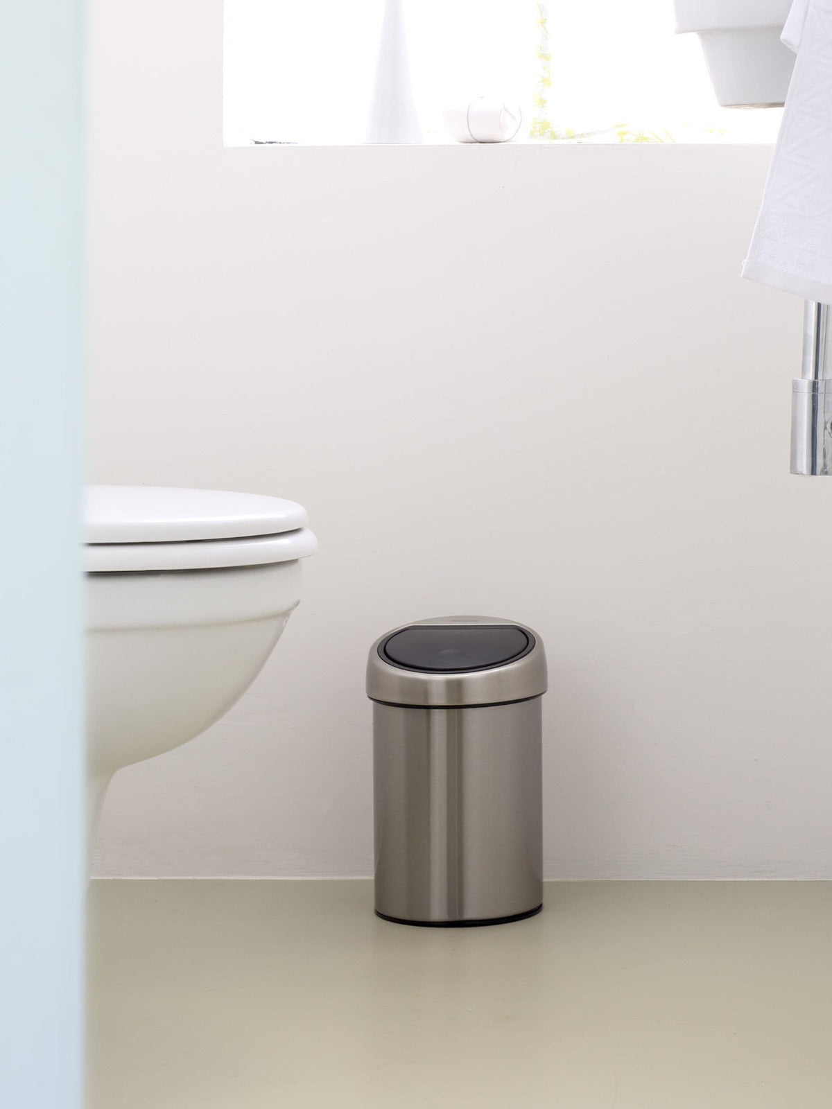 Brabantia Matt Steel Fingerprint Proof 3L Touch Bin - British product