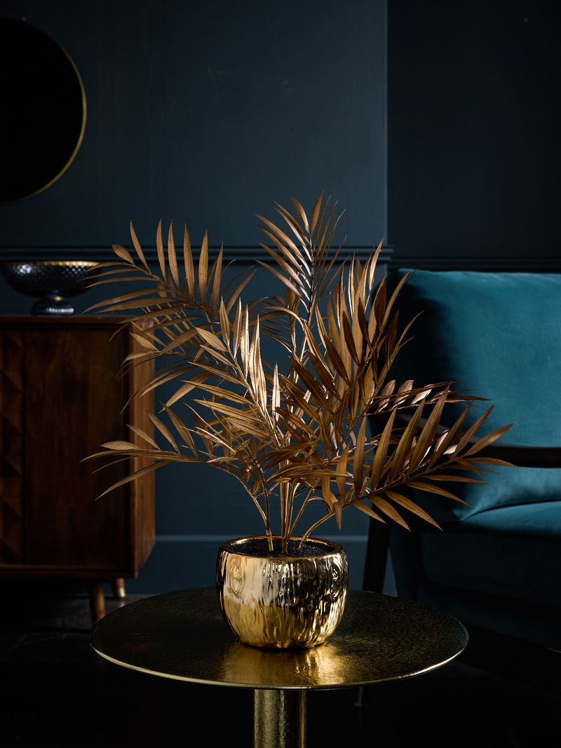 Gold artificial palm tree in ceramic pot 60cm height, UK version