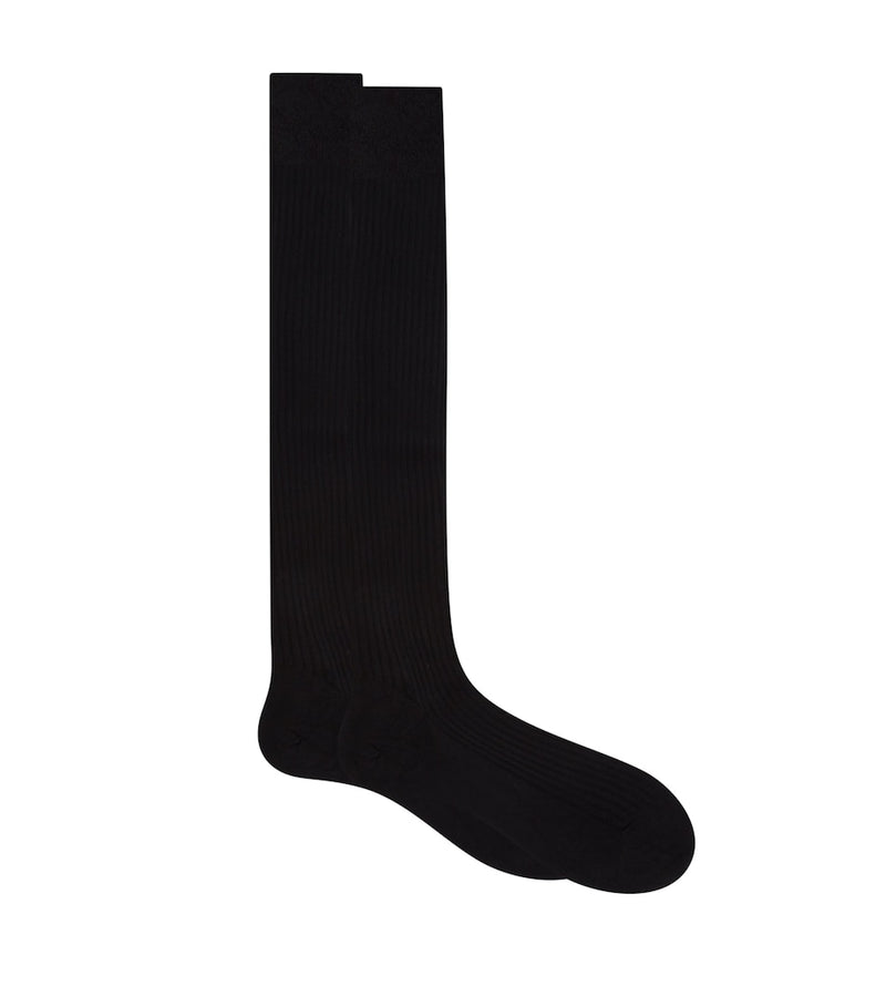 Pantherella Silk Baffin Over-the-Knee Socks, imported from the UK