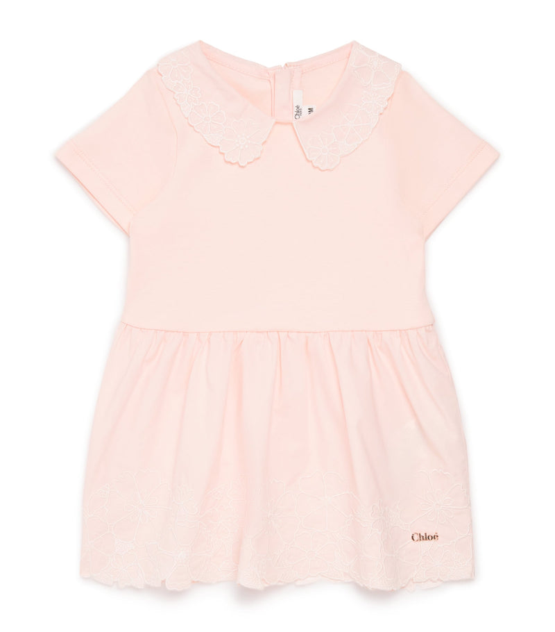 Chloé Kids Cotton Floral Embroidered Dress (6-36 Months)