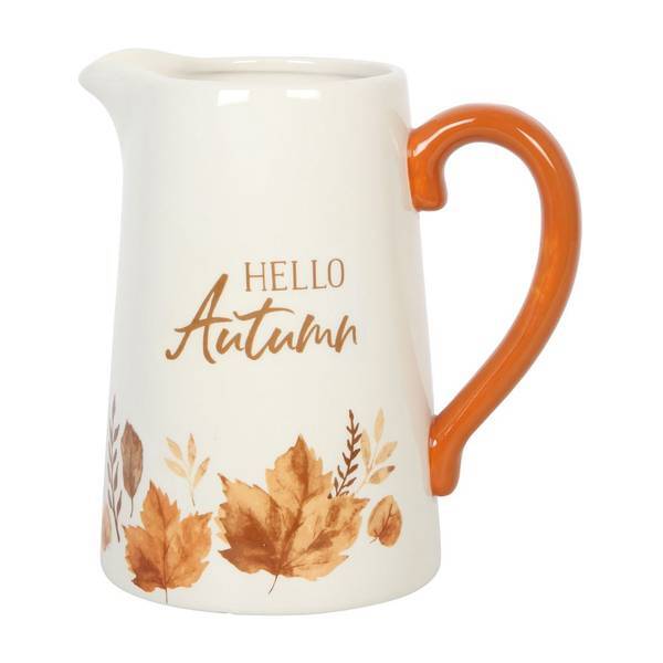 Something Different Hello Autumn Leaf ceramic flower jug (British brand)