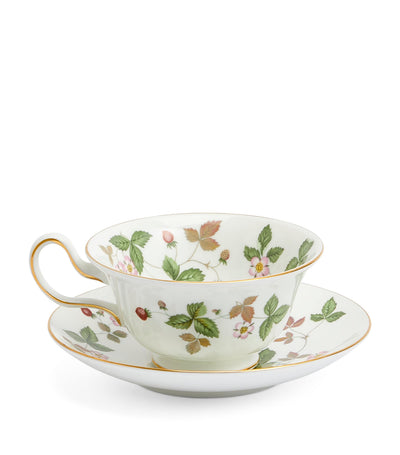 Wedgwood Wild Strawberry Fine China Teacup and Saucer