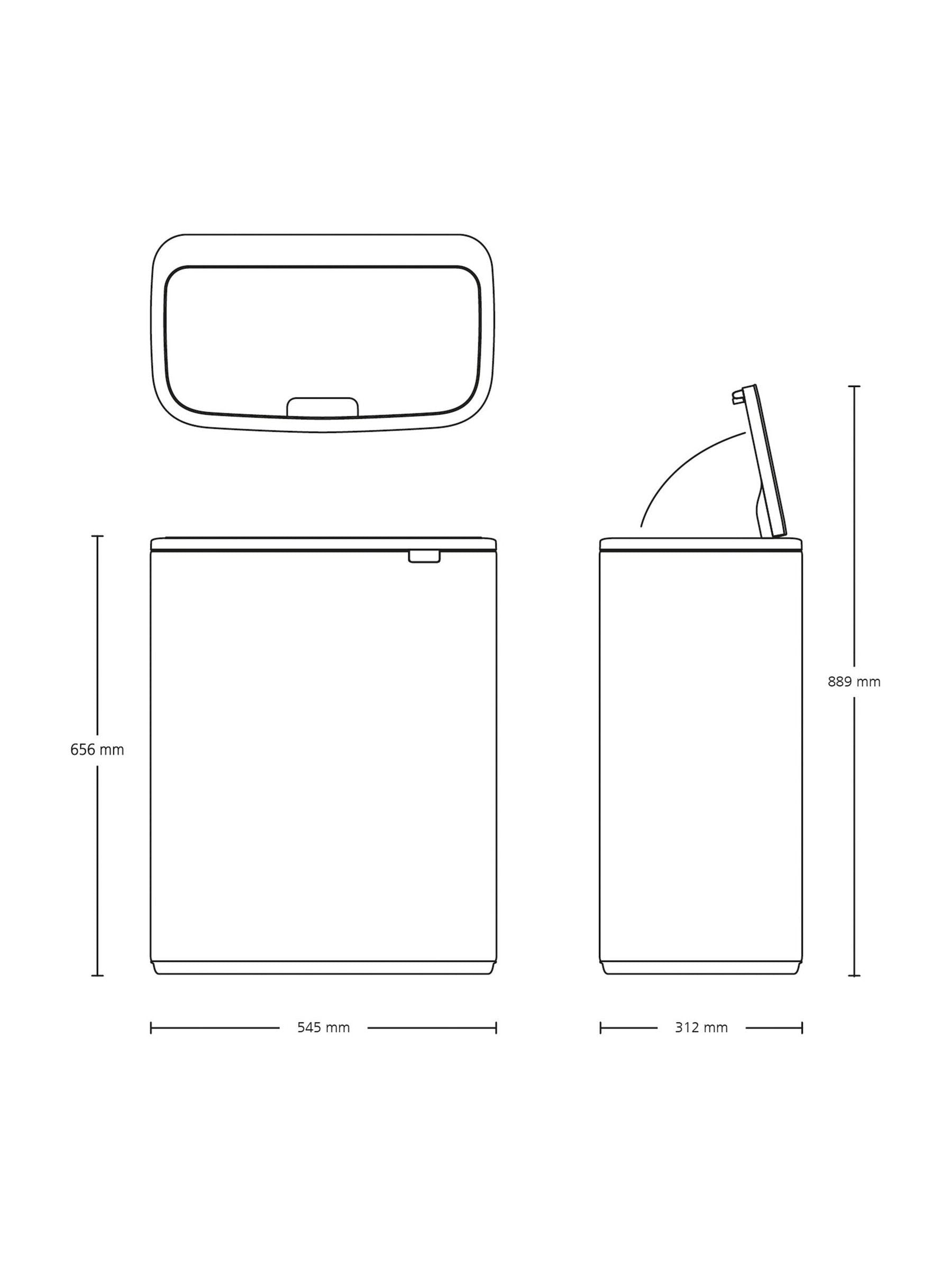 Brabantia White Bo Touch Double 30L bin British product