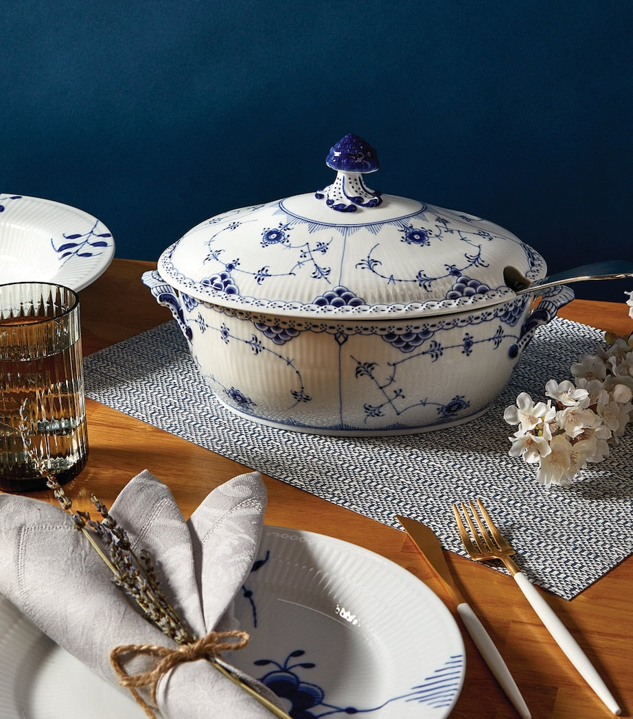 Royal Copenhagen Blue Fluted Half Lace Tureen (32.5cm)