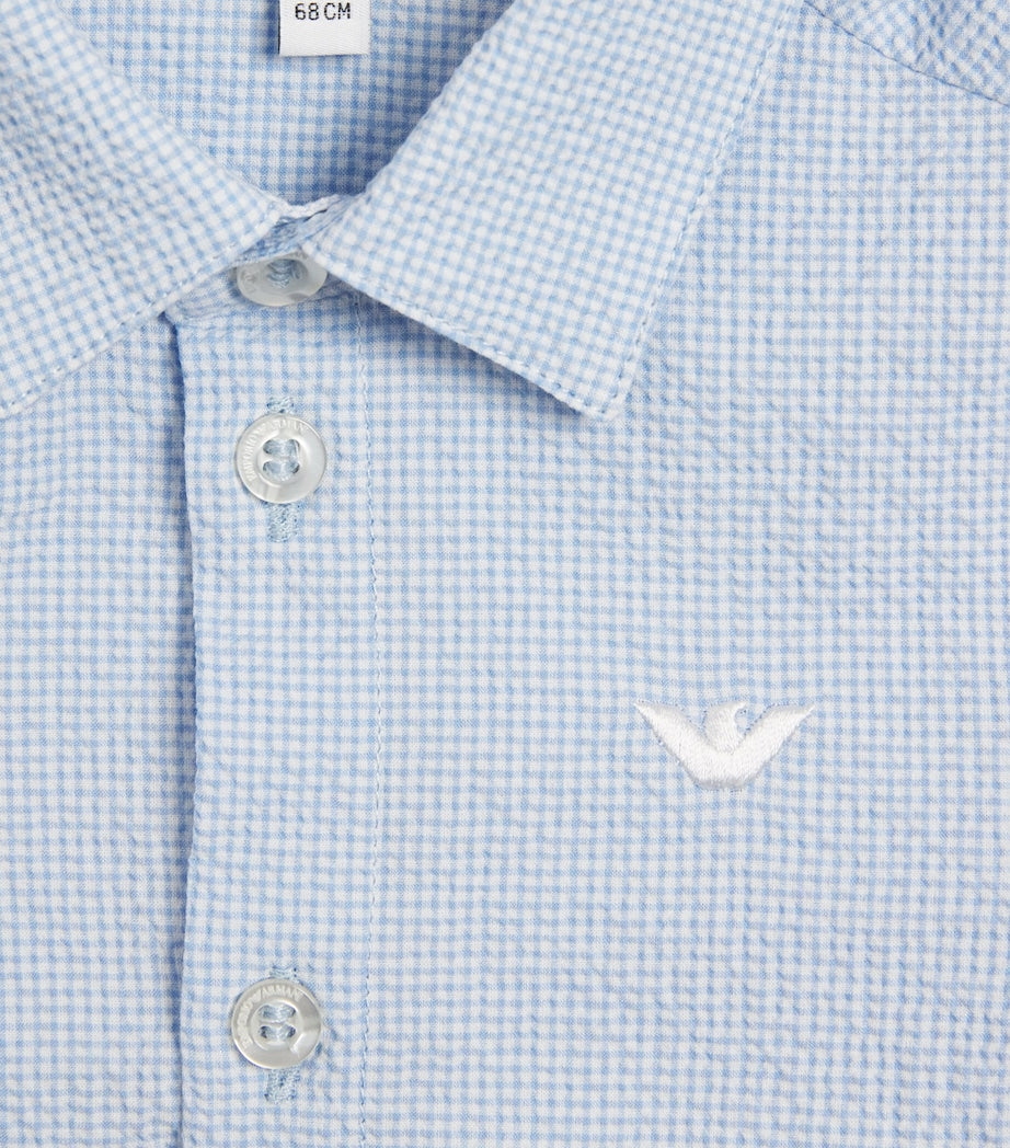 Emporio Armani kids cotton-blend seersucker shirt 6-36 months - British product