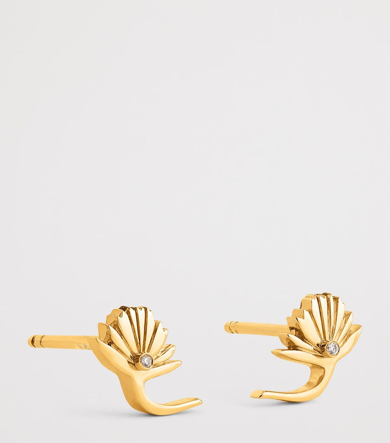 L'Atelier Nawbar yellow gold and diamond psychedeliah stud earrings, UK version