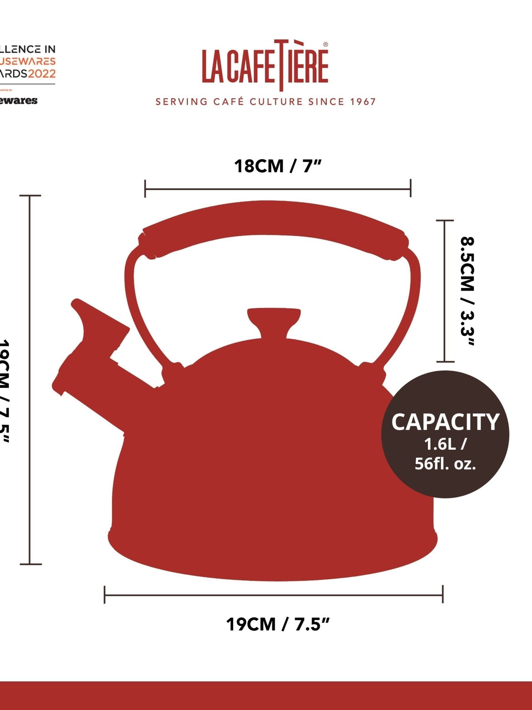 La Cafetiere black whistling kettle 1.6L, UK version