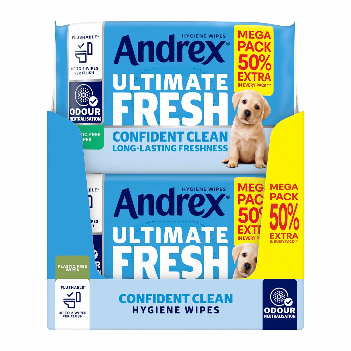Andrex odour control moist toilet wipes, 10 x 56 pack - British product