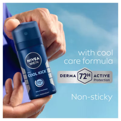 NIVEA Men Cool Kick anti-perspirant spray 35ml, imported from the UK
