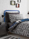 Bedlam blue kids football duvet cover and pillowcase set - British product