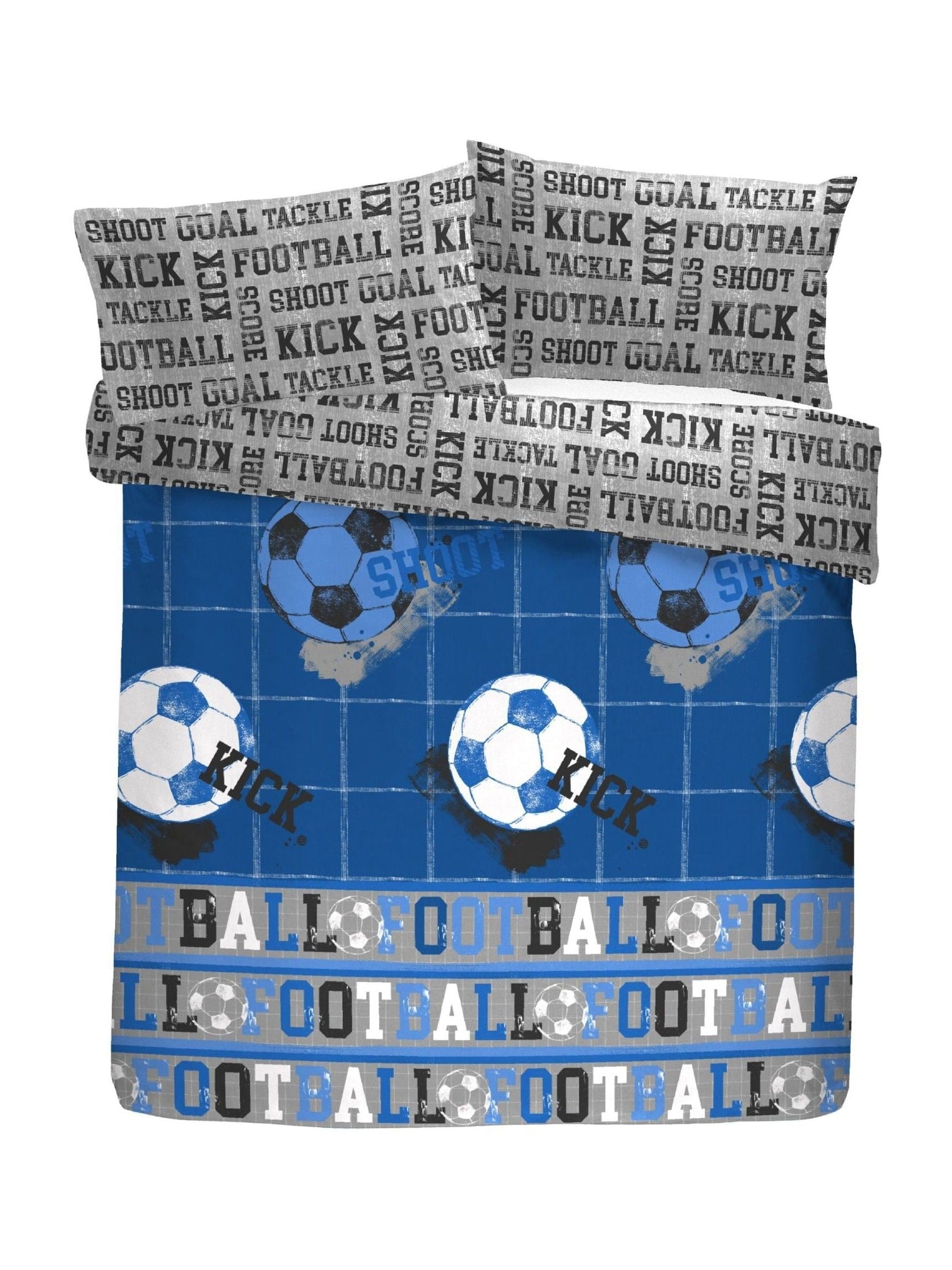 Bedlam blue kids football duvet cover and pillowcase set - British product