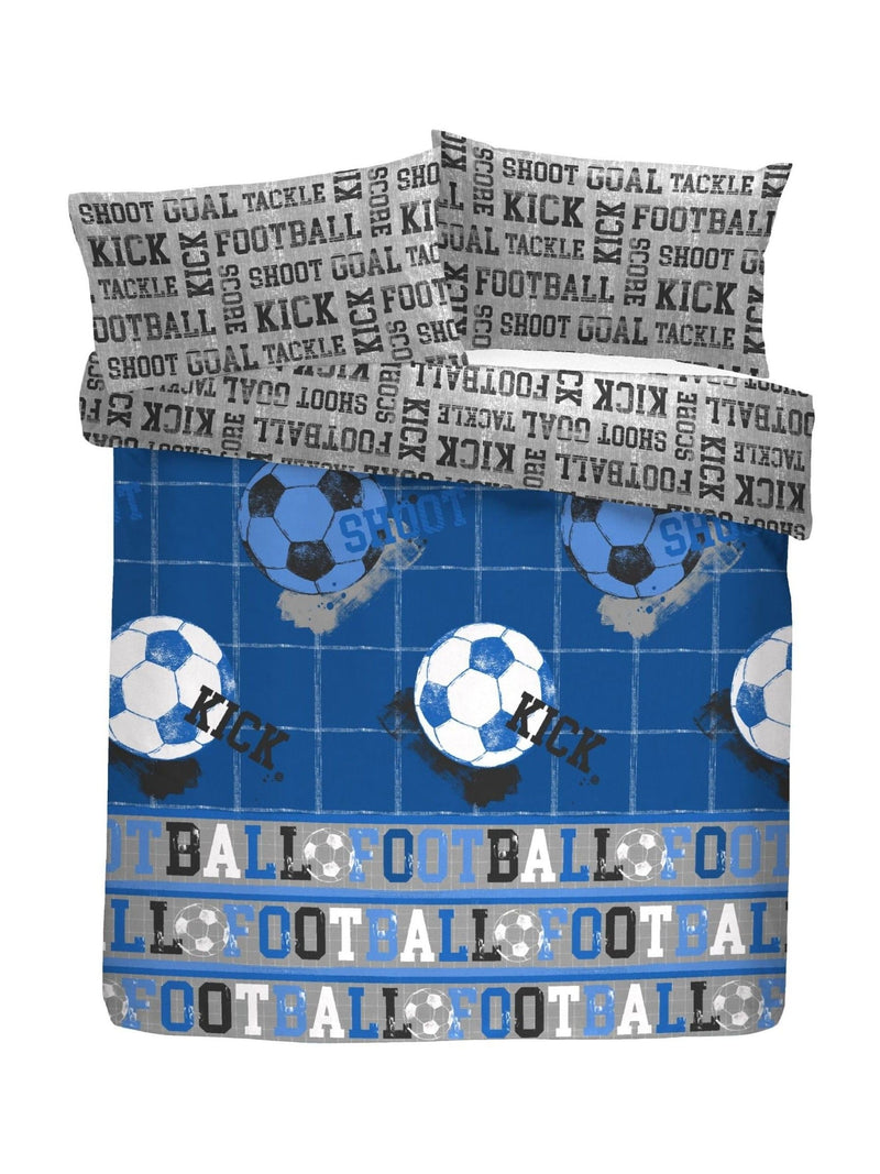 Bedlam blue kids football duvet cover and pillowcase set - British product