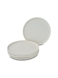 Set of 4 Light Grey Reactive Glaze Stoneware Dinner Plates 26cm
