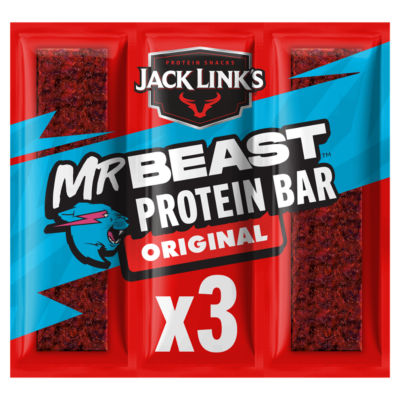 Jack Link's original beef protein bar 3 x 22.5g pack, UK version