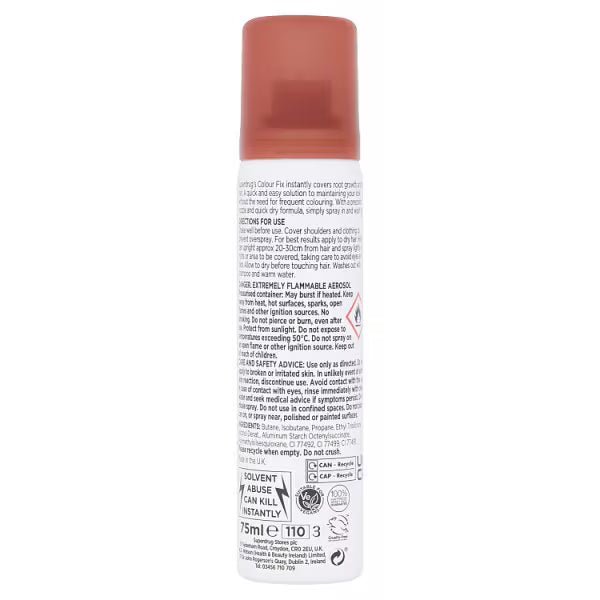 Superdrug colour fix root cover red brown (British brand)