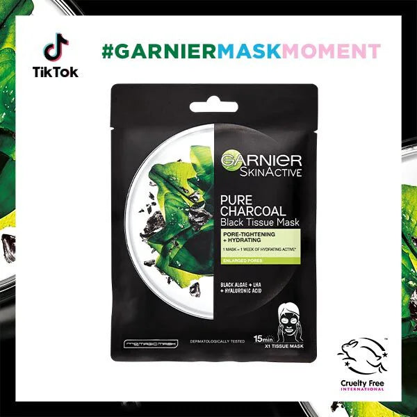 Garnier Charcoal Mattifying Serum Sheet Mask 28g, UK version