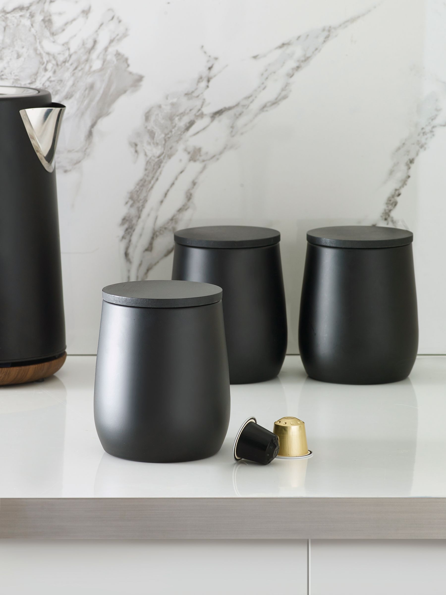 Moderna black storage tins set of 3 (British brand)