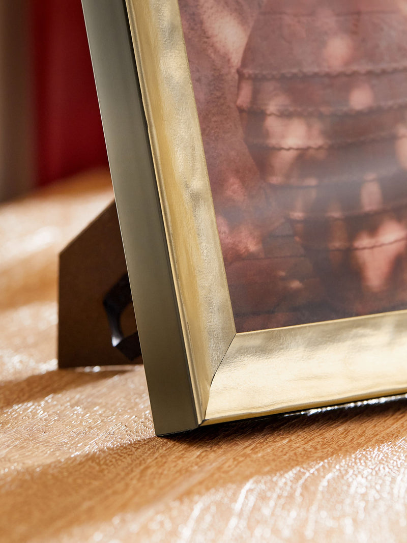 Gold textured photo frame available in various sizes - British product