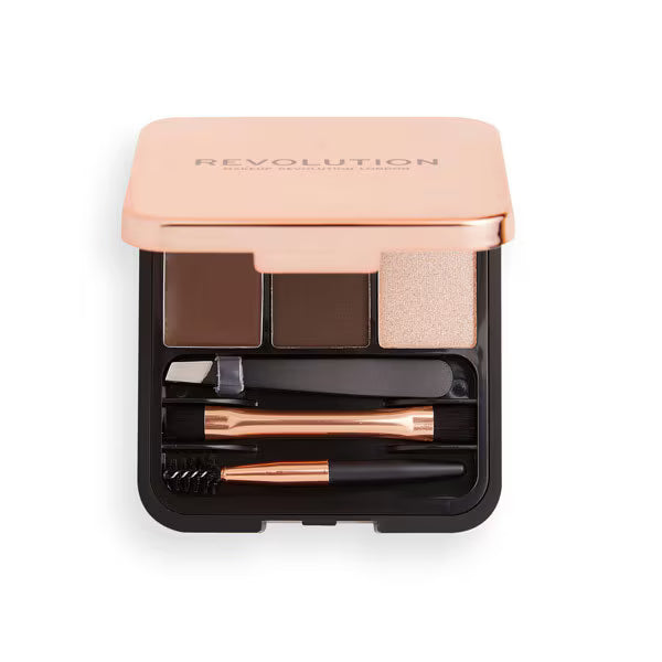 Revolution Brow Sculpt Kit Dark Eyebrow Palette imported from the UK