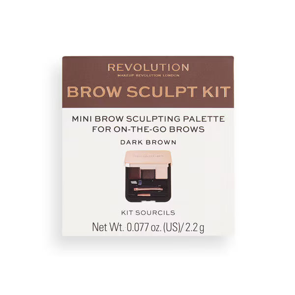 Revolution Brow Sculpt Kit Dark Eyebrow Palette imported from the UK