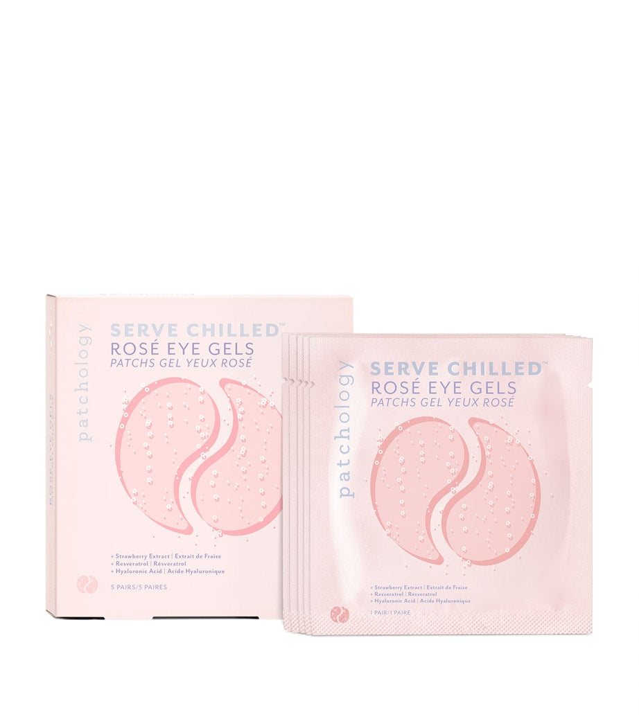 Patchology Chilled Rosé Eye Gels 5 Pack, imported from the UK