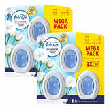 Febreze Cotton Fresh Bathroom Gel Air Freshener 2 x 3 Pack - British product