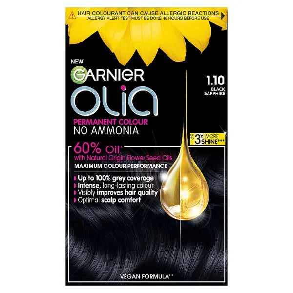 Garnier Olia 1.10 Black Sapphire Hair Dye, UK version