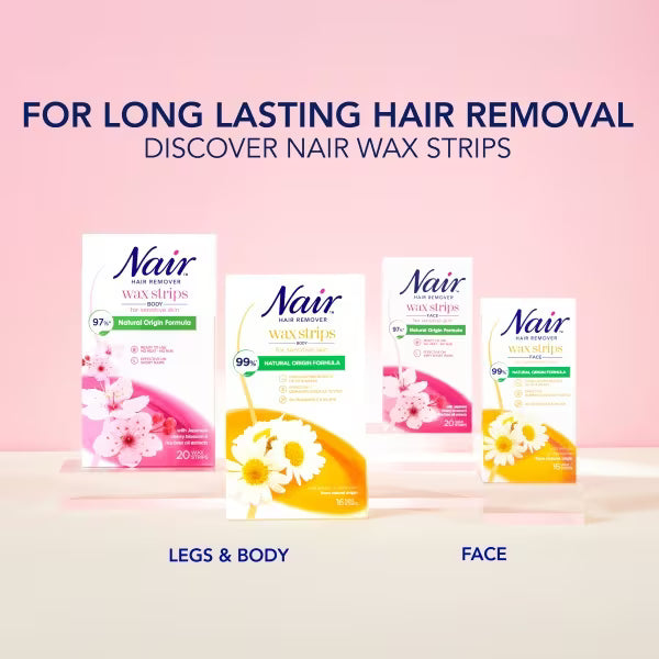 Nair face wax strip cherry blossom, imported from the UK