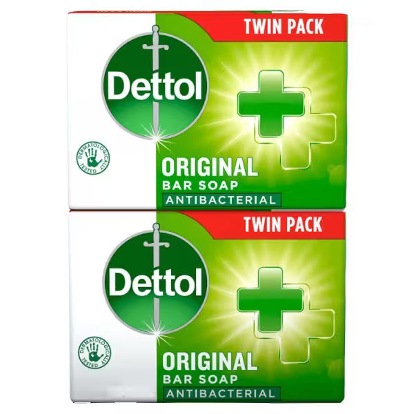 Dettol Original antibacterial soap bar 2 x 100g - British product