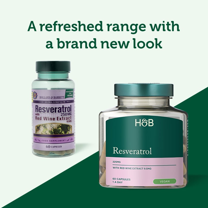 Holland & Barrett Resveratrol 250mg with Red Wine Extract 10mg 60 capsules - McGrocer