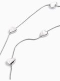 Silver tone heart long rope necklace (British brand)