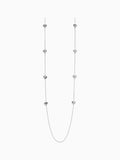 Silver tone heart long rope necklace (British brand)